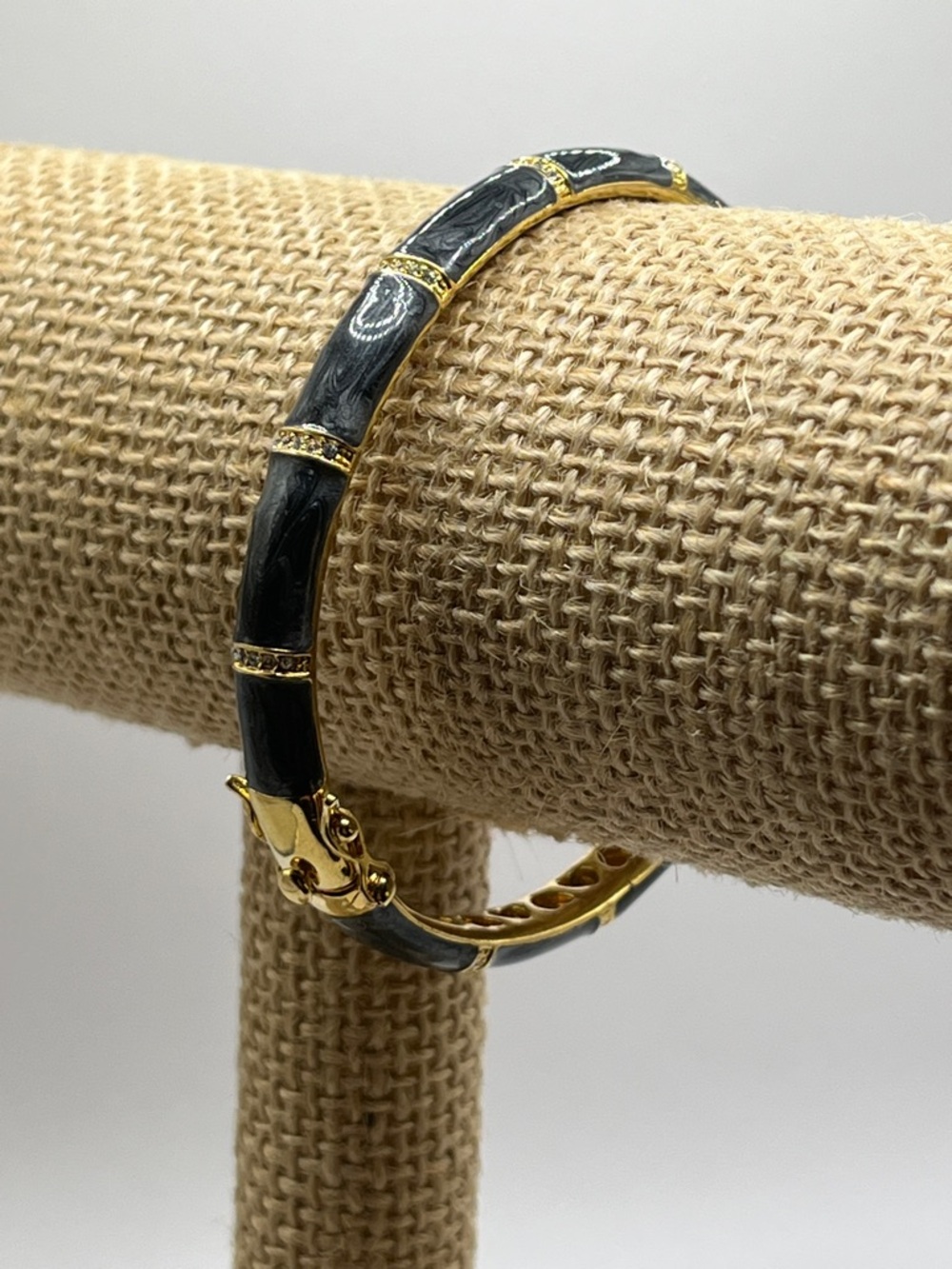 Lauren G Adams Gold-Tone Bracelet with Black/grey  Enamel Accents